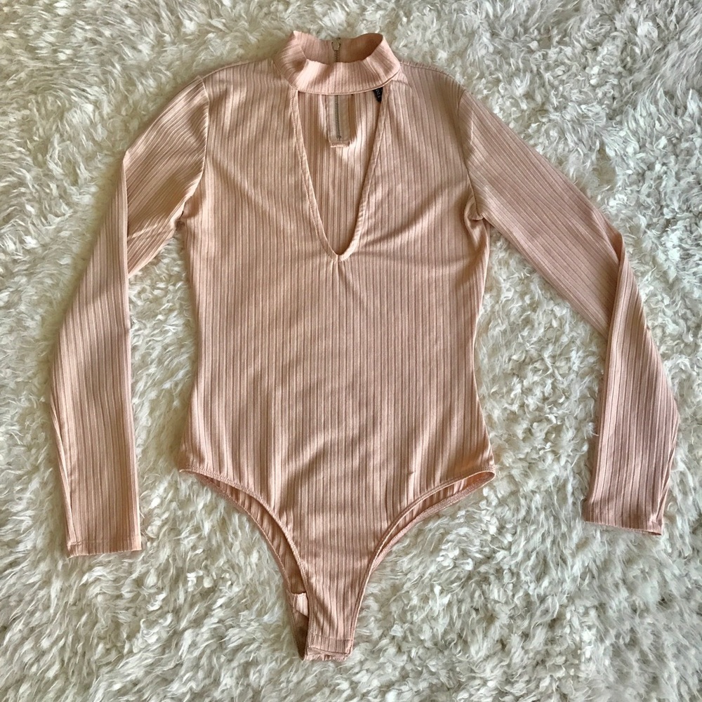 Forever21 High Neck Open Chest Body Suit